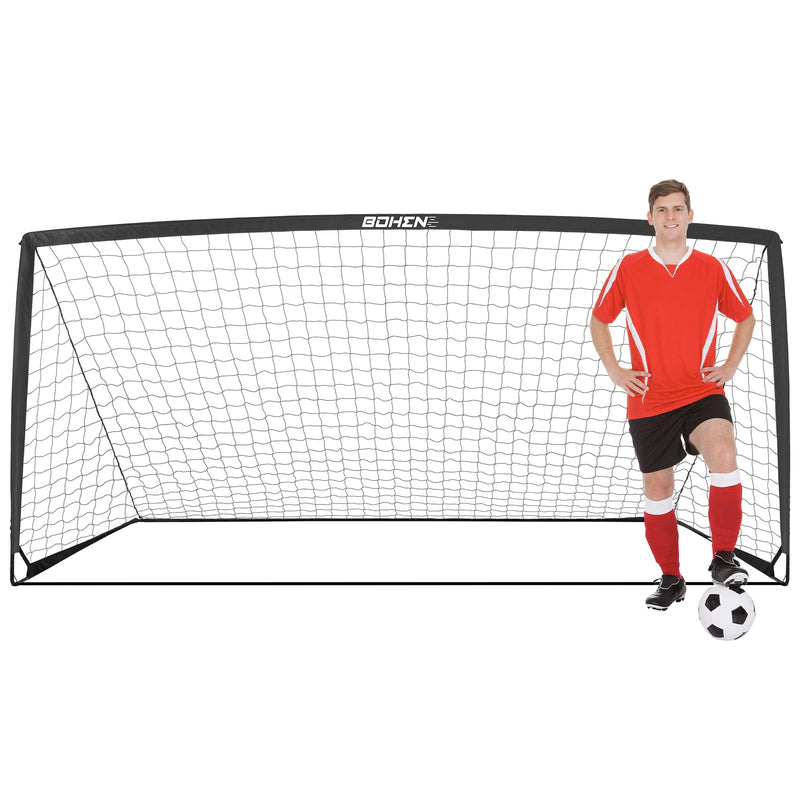 BOHEN 12x6FT Sturdy Metal Soccer Goal with Bag