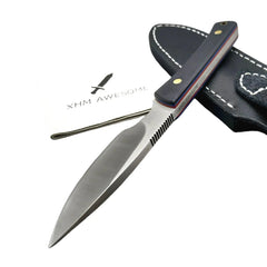 Outdoor Ranger Fixed Blade Knife - G10 Handle, Leather Sheath