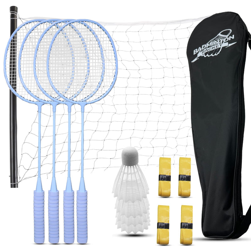 Backyard Pro Badminton Set - 4 Rackets, Shuttlecocks & Net