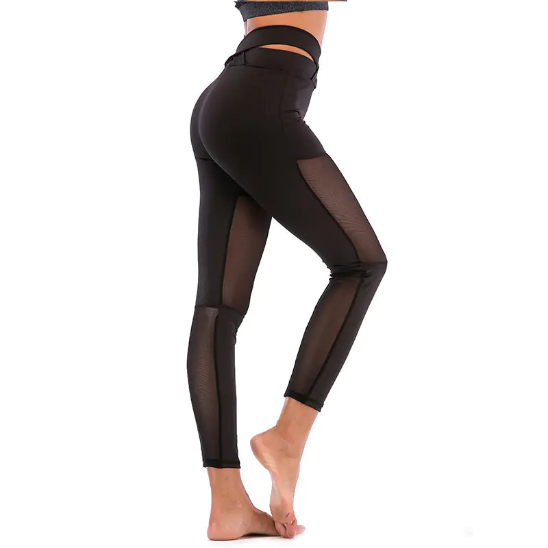 High-Waisted Cross Waist Yoga Pants for Women