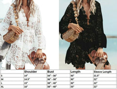 Boho Lace Maxi Beach Cover-Up