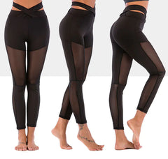 High-Waisted Cross Waist Yoga Pants for Women