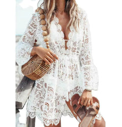 Boho Lace Maxi Beach Cover-Up