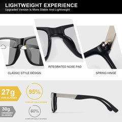 Photochromic Sunglasses Square Casual Trendy Fashion