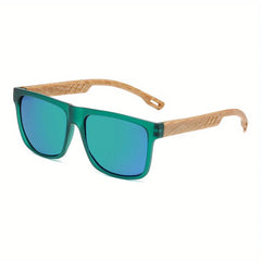 Retro Walnut Ultra-Light Square Polarized Sun Glasses