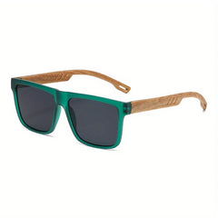 Retro Walnut Ultra-Light Square Polarized Sun Glasses