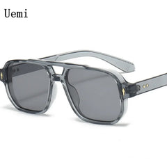 New Retro Double Bridge Square Sunglasses
