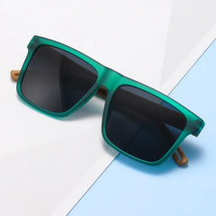 Retro Walnut Ultra-Light Square Polarized Sun Glasses