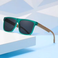 Retro Walnut Ultra-Light Square Polarized Sun Glasses