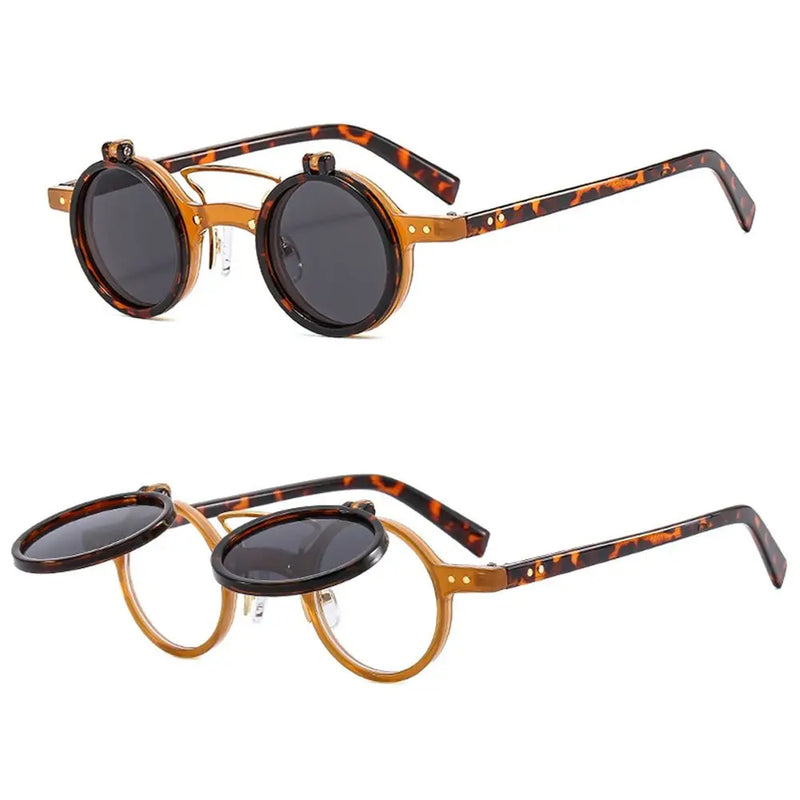 Popular Vintage Steampunk Flip Up Sunglasses