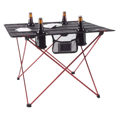 Campsite Companion Table - Portable, Foldable with Drink Holders by Wakeman Outdoors
