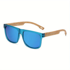 Retro Walnut Ultra-Light Square Polarized Sun Glasses