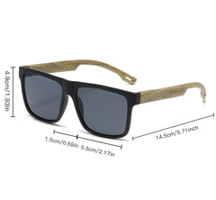 Retro Walnut Ultra-Light Square Polarized Sun Glasses