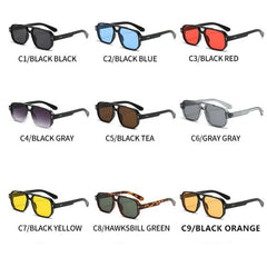 New Retro Double Bridge Square Sunglasses