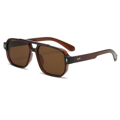New Retro Double Bridge Square Sunglasses