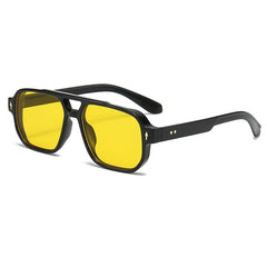 New Retro Double Bridge Square Sunglasses