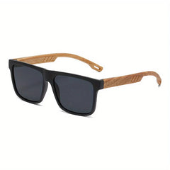 Retro Walnut Ultra-Light Square Polarized Sun Glasses