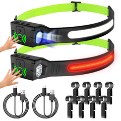 Nouscan ProBeam 230° Wide LED Headlamp Twin Pack