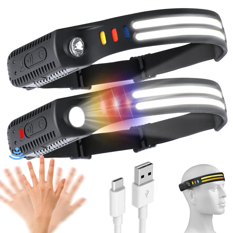 Rechargeable Wide-Beam Headlamp 2-Pack